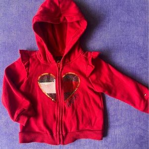 Tommy Hilfiger Red Heart sweatshirt with ruffles Girls18M